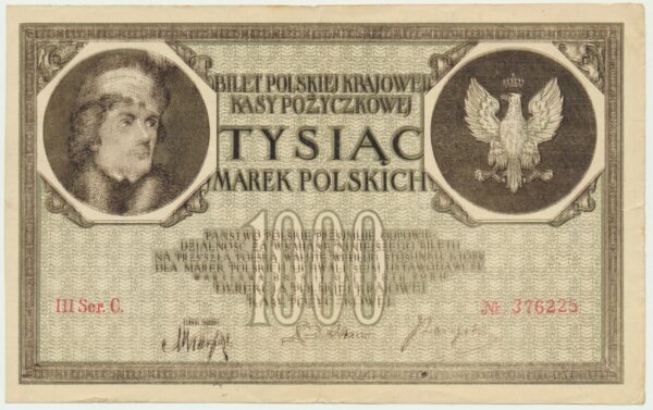 1.000 marek 1919 - III Ser.C - Fałszerstwo z epoki - NIEWYŁAPANE