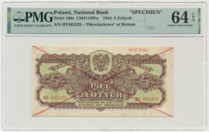 5 złotych 1944 ...owe - WZÓR - HY 803... - PMG 64 EPQ