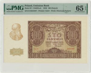 100 złotych 1940 - D - PMG 65 EPQ