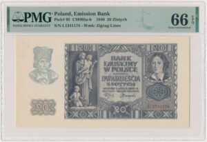 20 złotych 1940 - L - PMG 66 EPQ