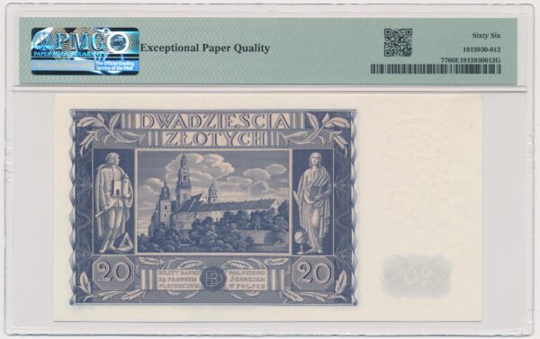 20 złotych 1936 - BZ - PMG 66 EPQ - obrazek 2