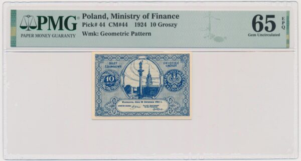 10 groszy 1924 - PMG 65 EPQ