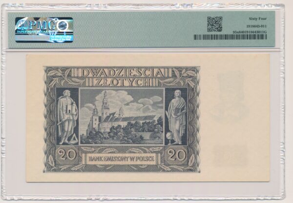 20 złotych 1940 - O - PMG 64 - obrazek 2