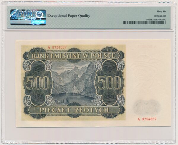 500 złotych 1940 - A - PMG 66 EPQ - obrazek 2