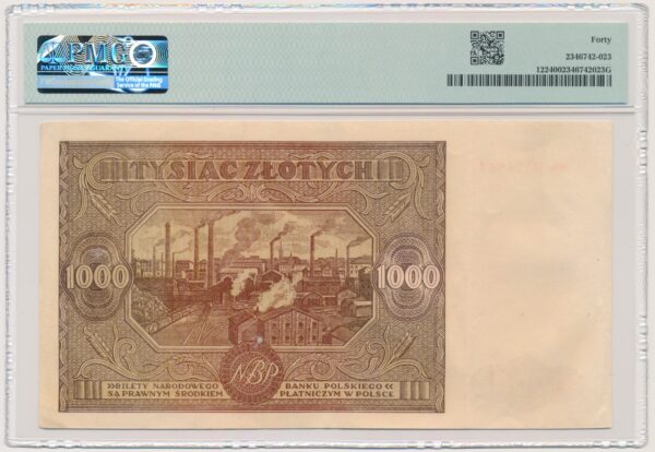 1.000 złotych 1946 - Wb. - PMG 40 - SERIA ZASTĘPCZA - obrazek 2