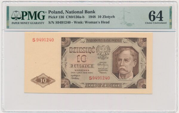 10 złotych 1948 - S - PMG 64