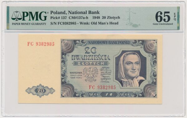 20 złotych 1948 - FC - PMG 65 EPQ