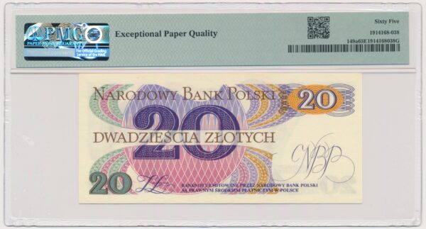 20 złotych 1982 - K - PMG 65 EPQ - obrazek 2