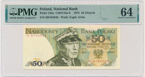 50 złotych 1975 - H - PMG 64