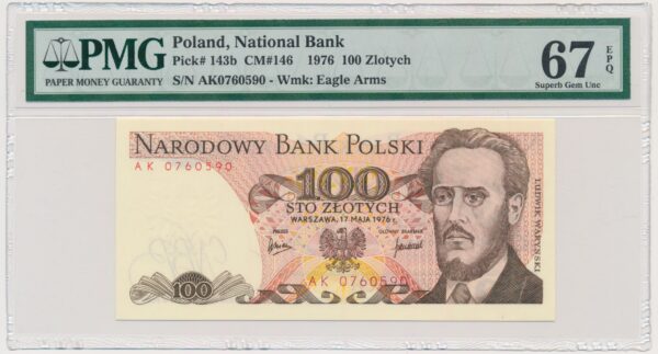 100 złotych 1976 - AK - PMG 67 EPQ