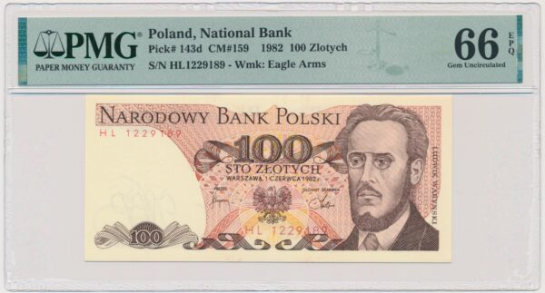 100 złotych 1982 - HL - PMG 66 EPQ