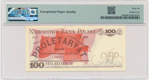 100 złotych 1982 - HL - PMG 66 EPQ - obrazek 2