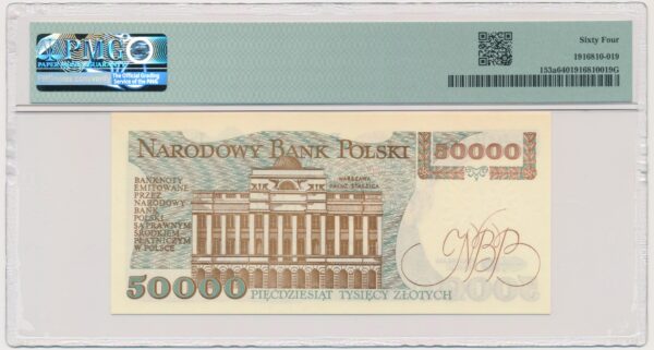 50.000 złotych 1989 - A - PMG 64 - obrazek 2