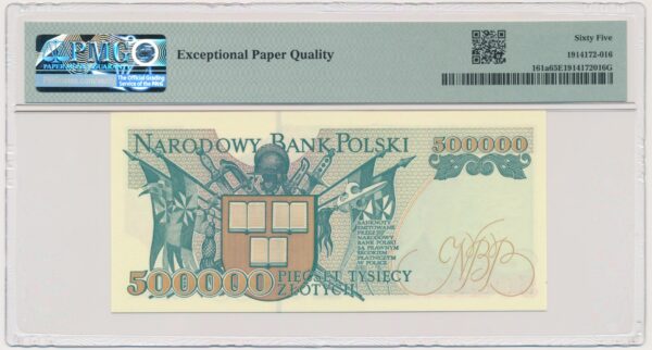 500.000 złotych 1993 - L - PMG 65 EPQ - obrazek 2