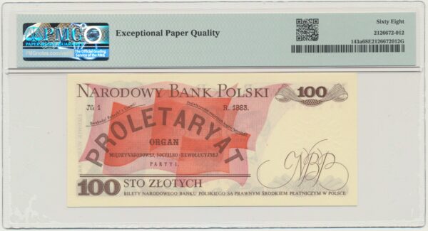 100 złotych 1975 - AA - PMG 68 EPQ - obrazek 2