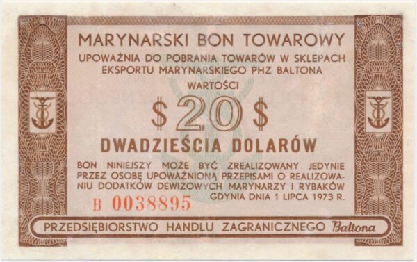 Baltona, 20 dolarów 1973 - B