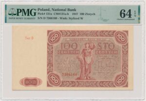 100 złotych 1947 - D - PMG 64 EPQ