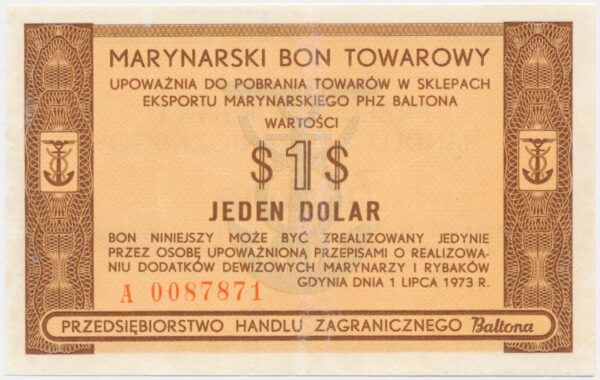 Baltona, 1 dolar 1973 - A - RZADKI