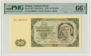 50 złotych 1948 - EL - PMG 66 EPQ
