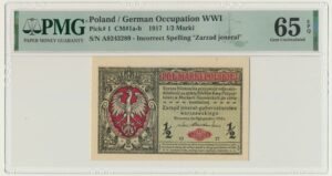 1/2 marki 1916 - Jenerał - A - PMG 65 EPQ