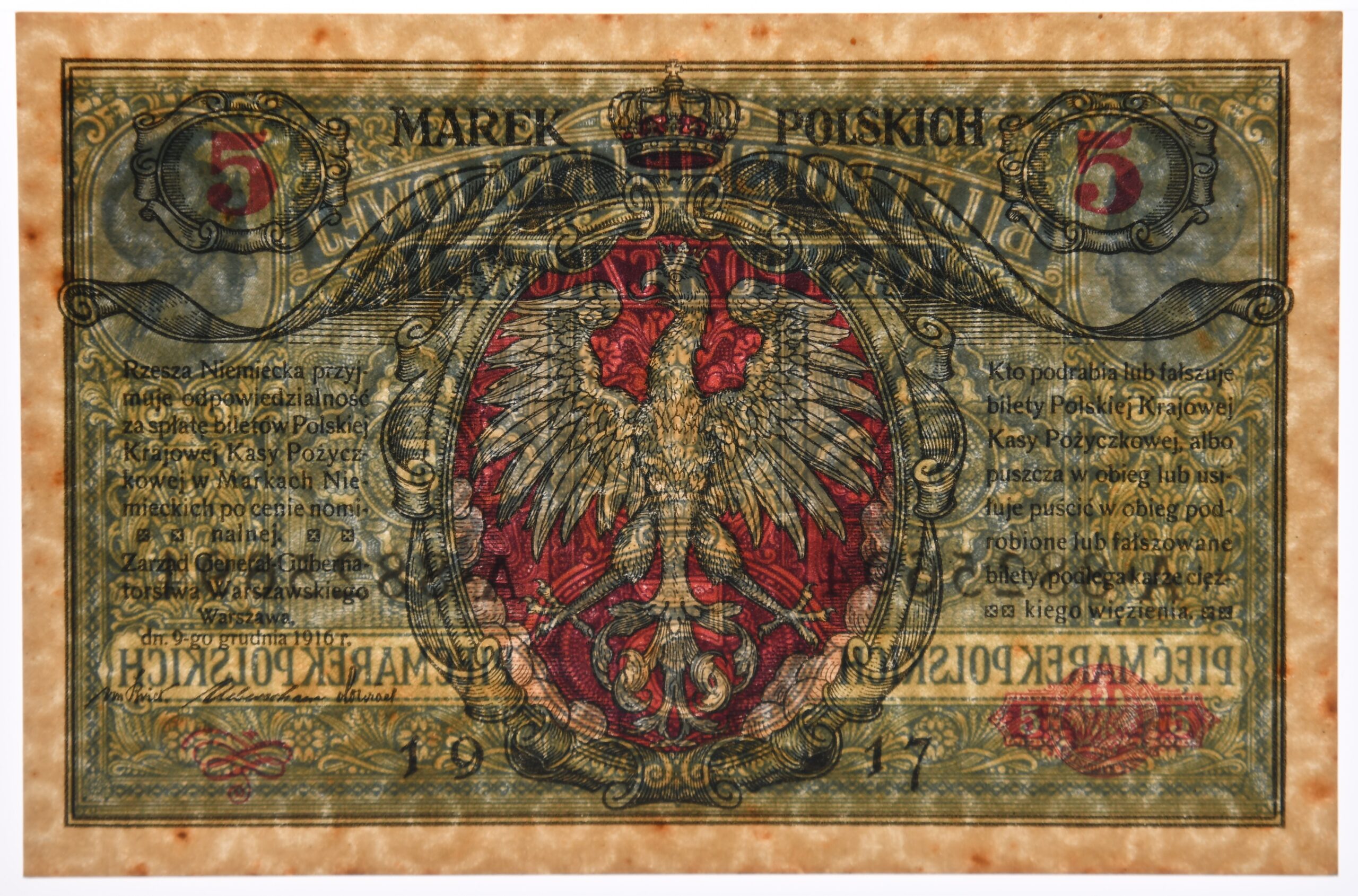 5 marek 1916 Generał biletów - A - PMG 62 - obrazek 3