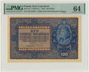 100 marek 1919 - IJ Serja G - PMG 64
