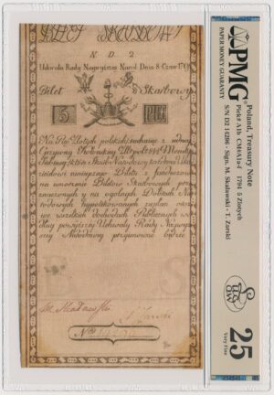 5 złotych 1794 - N.D.2. - PMG 25 - Kolekcja Lucow