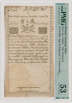 10 złotych 1794 - D - PMG 53